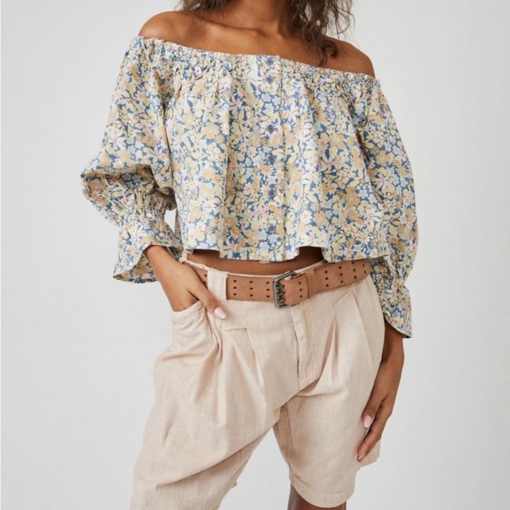 Free People floral James Smock Top